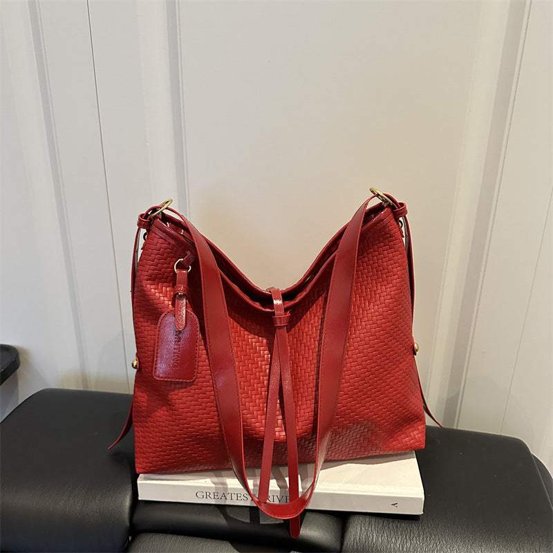 Woven Leather Hobo-Handtas