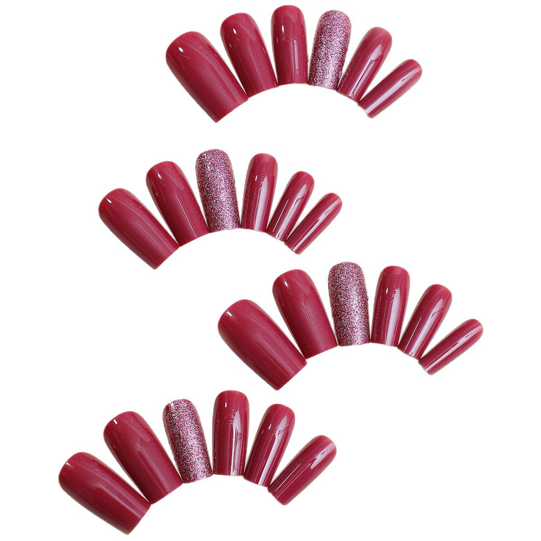 Premium Glitzerakzent Druck-Nagelkunst-Set