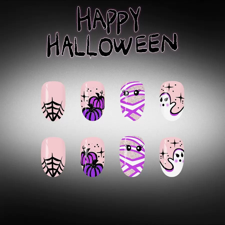 Kunstnagel-Set mit gruseligen Halloween-Motiven Karnz