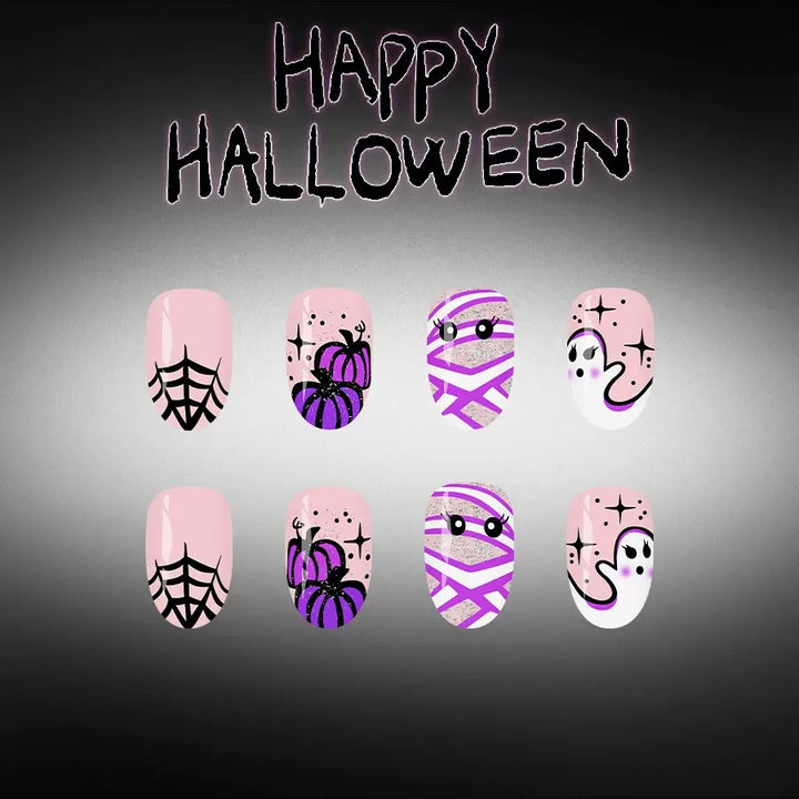 Kunstnagel-Set mit gruseligen Halloween-Motiven Karnz