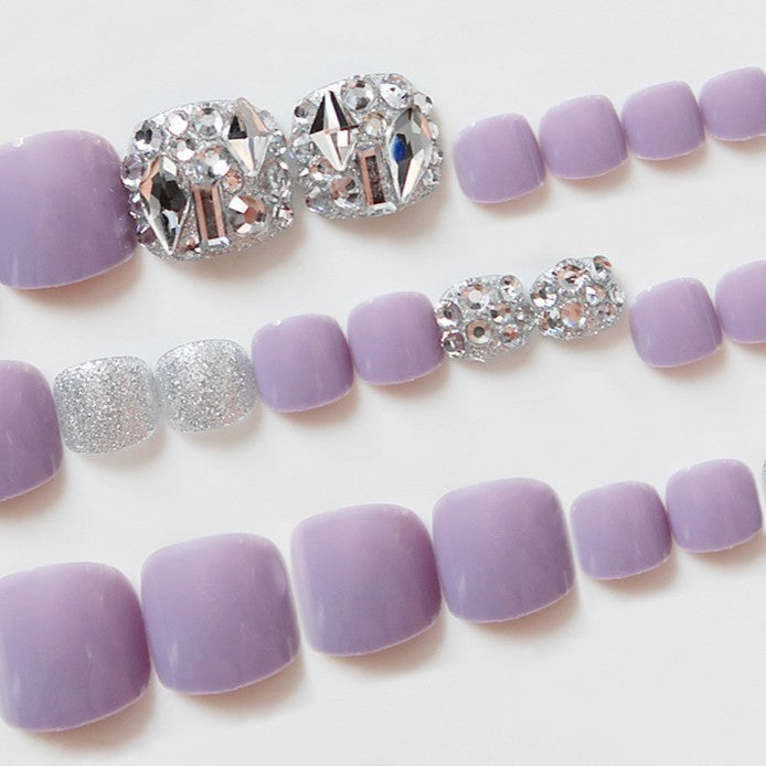 Glamorous Pedicure Press-On Zehennagel Set