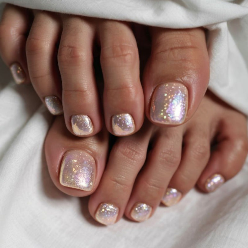 Premium Glitzernde Faux Gel Press-On Zehen Karnz