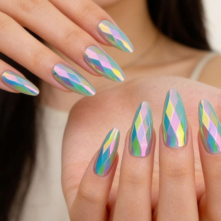 Elegante geometrische Design Nagelkunst Erweiterungen Karnz
