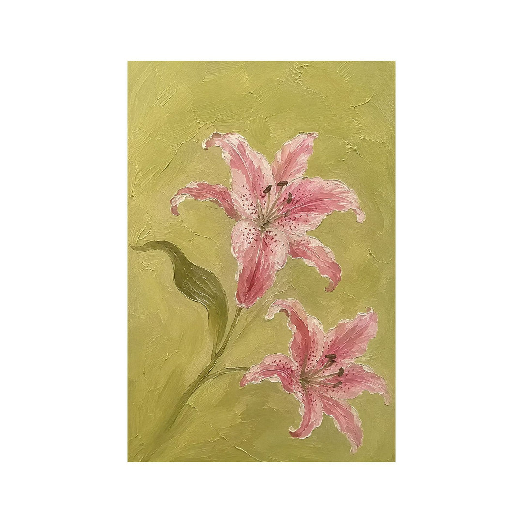 Florales Relief-Strukturiertes Leinwand-Wandbild