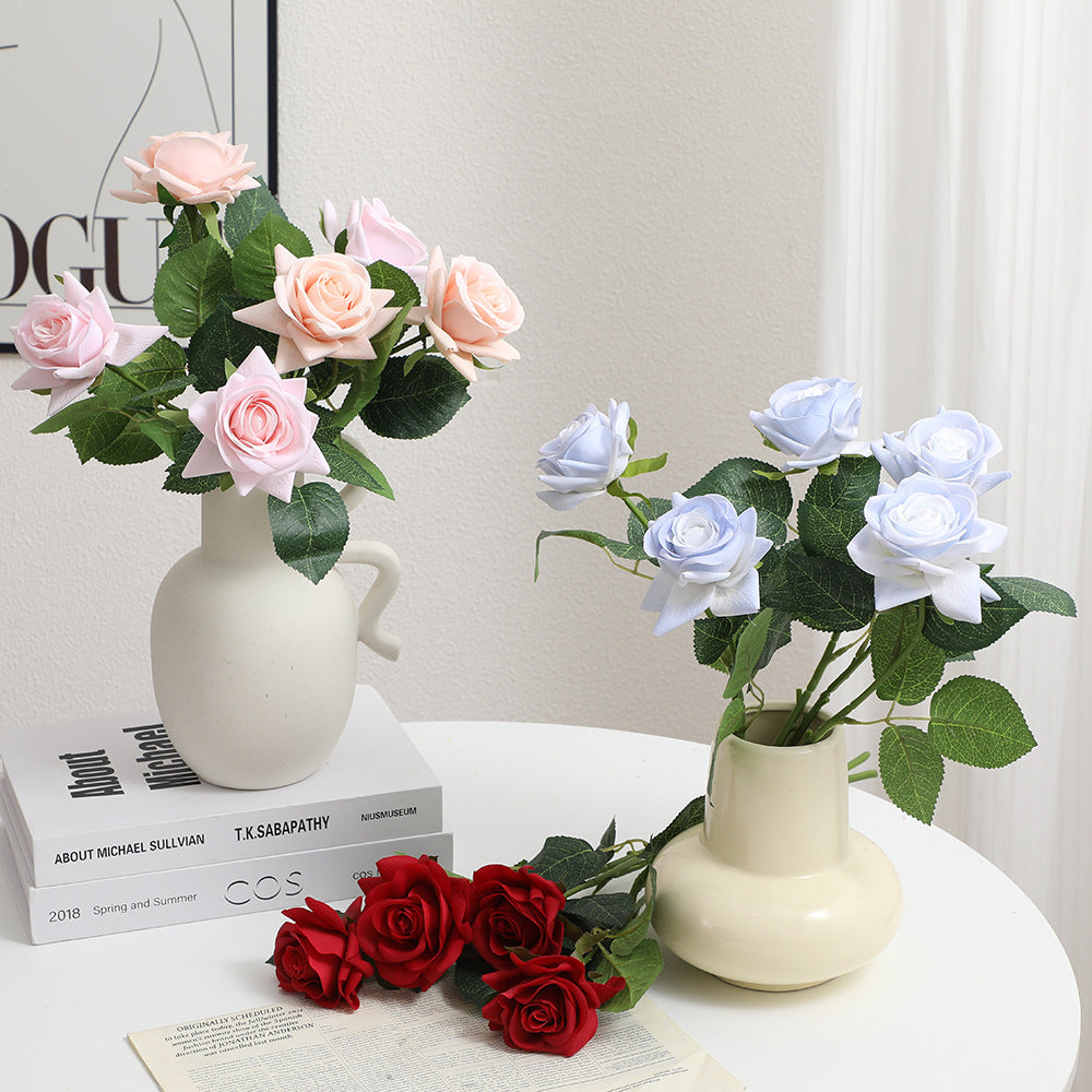 Künstliche Seidenrose mit Blättern Karnz