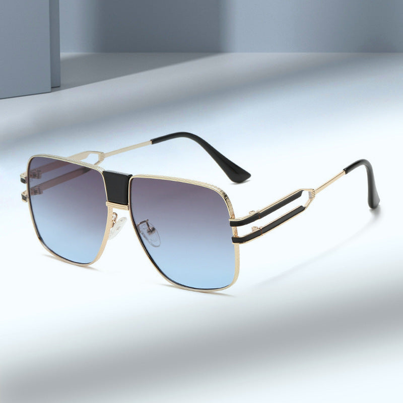Damen moderne quadratische Sonnenbrille mit elegantem Metallrahmen Karnz