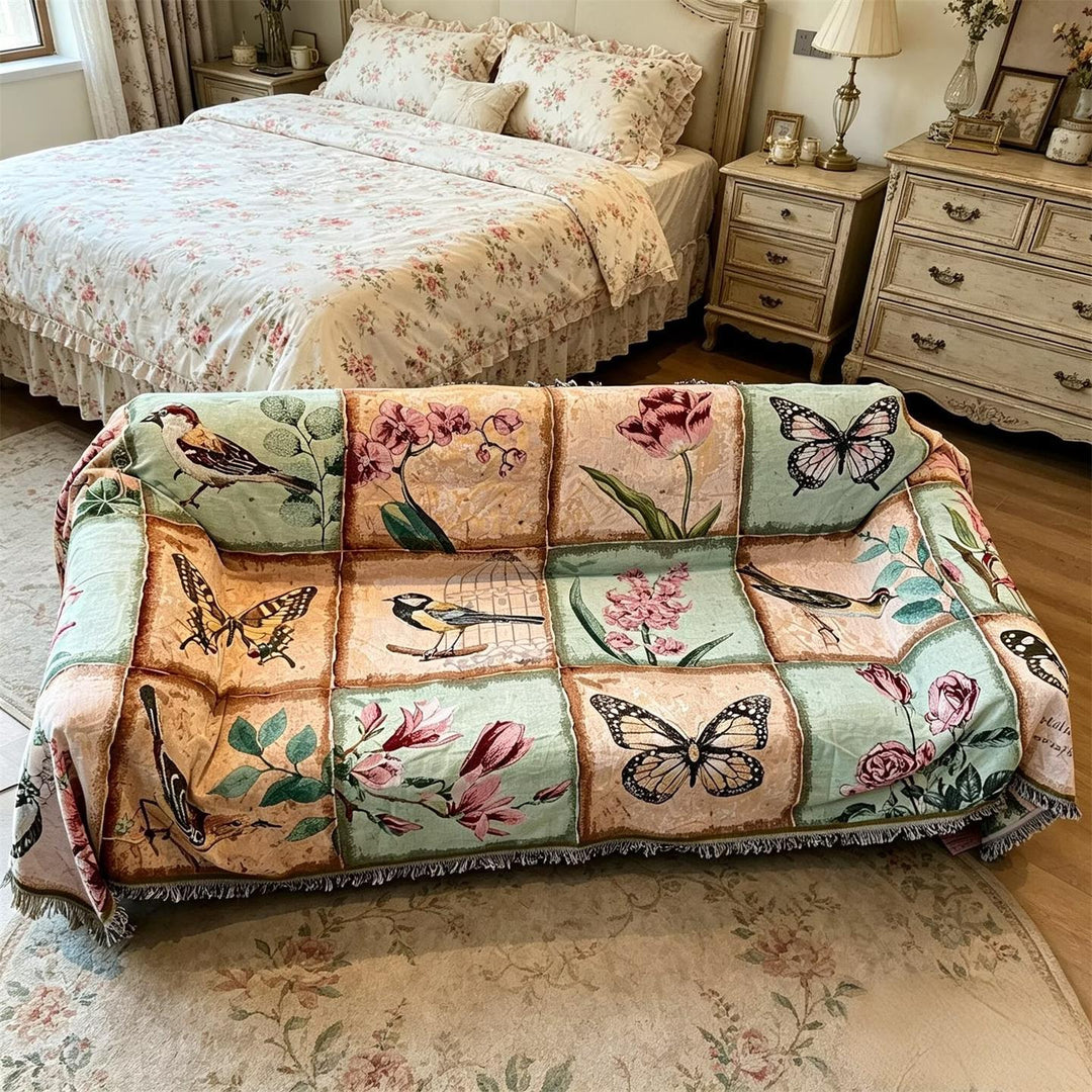 Blumenmuster Sofaüberwurf