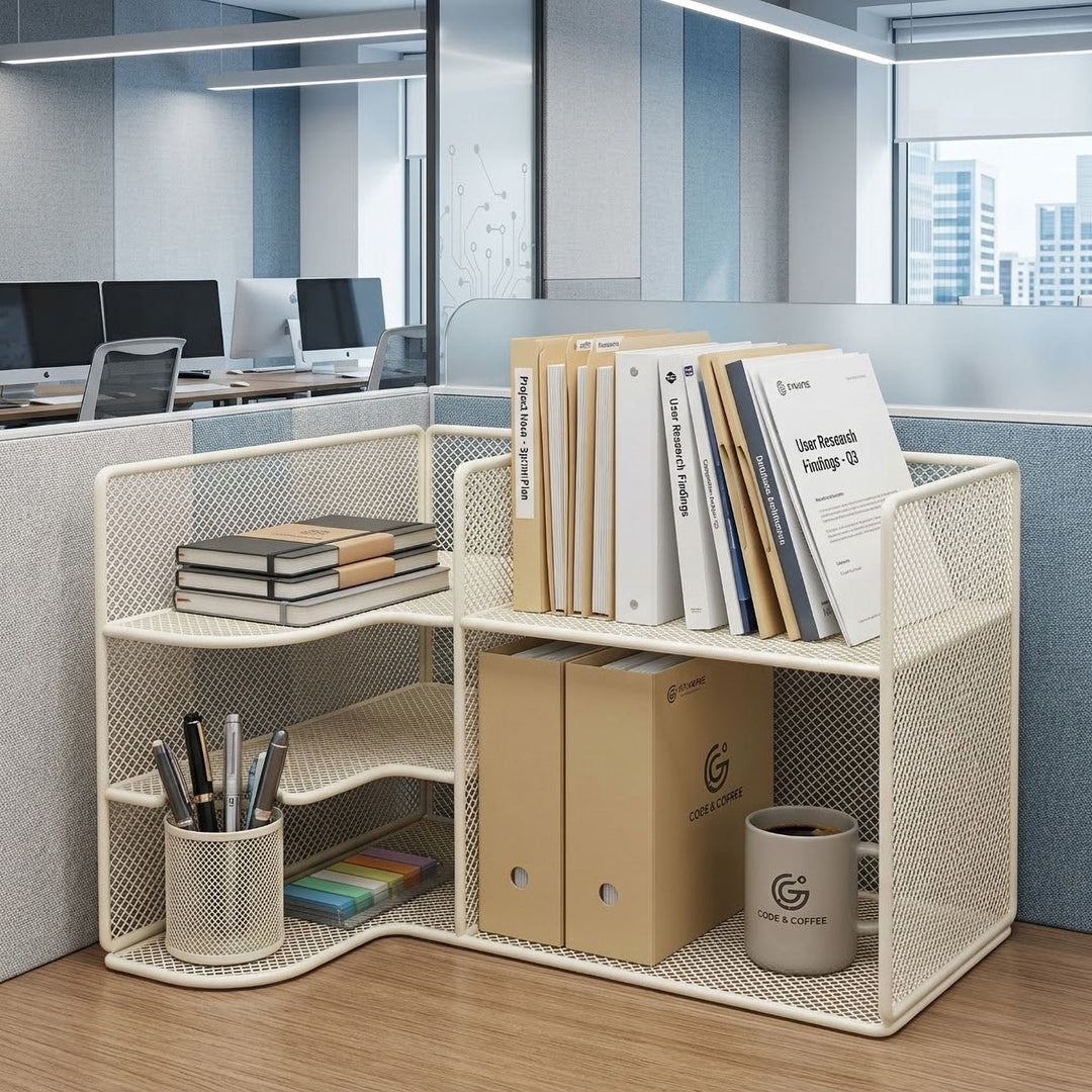 Theken-Mesh-Modular-Küchenaufbewahrungsorganisator mit Mehrfachfächern