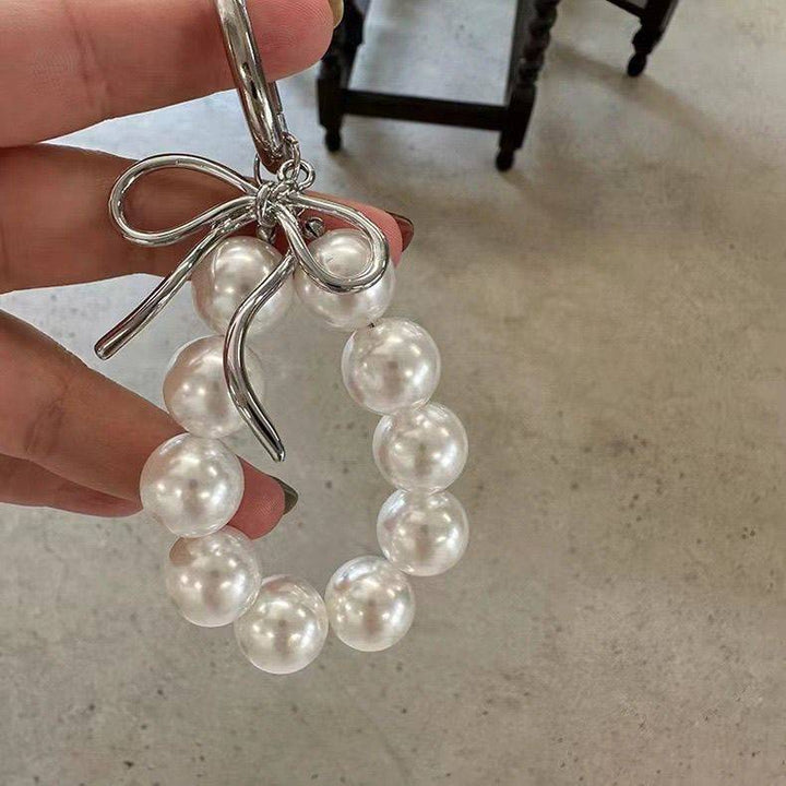 Elegante Perlen- und Silber-Schlüsselanhänger Halter Karnz