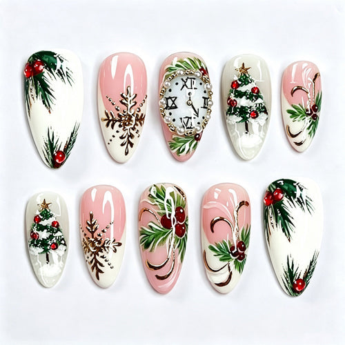 Festliches thematisiertes dekoratives Press-On-Nagelset