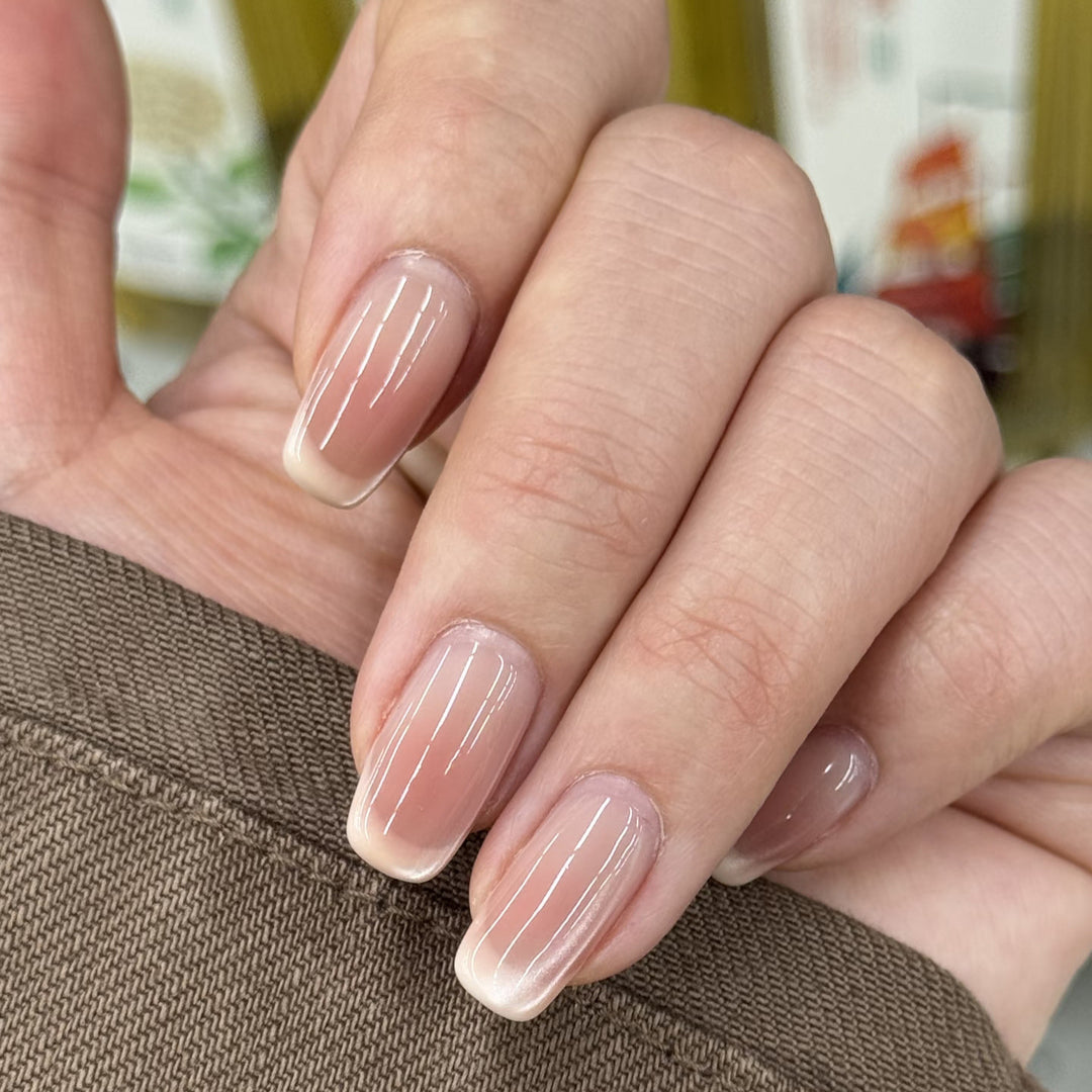 Elegante Glänzende Französische Spitze Press-On Nägel Karnz