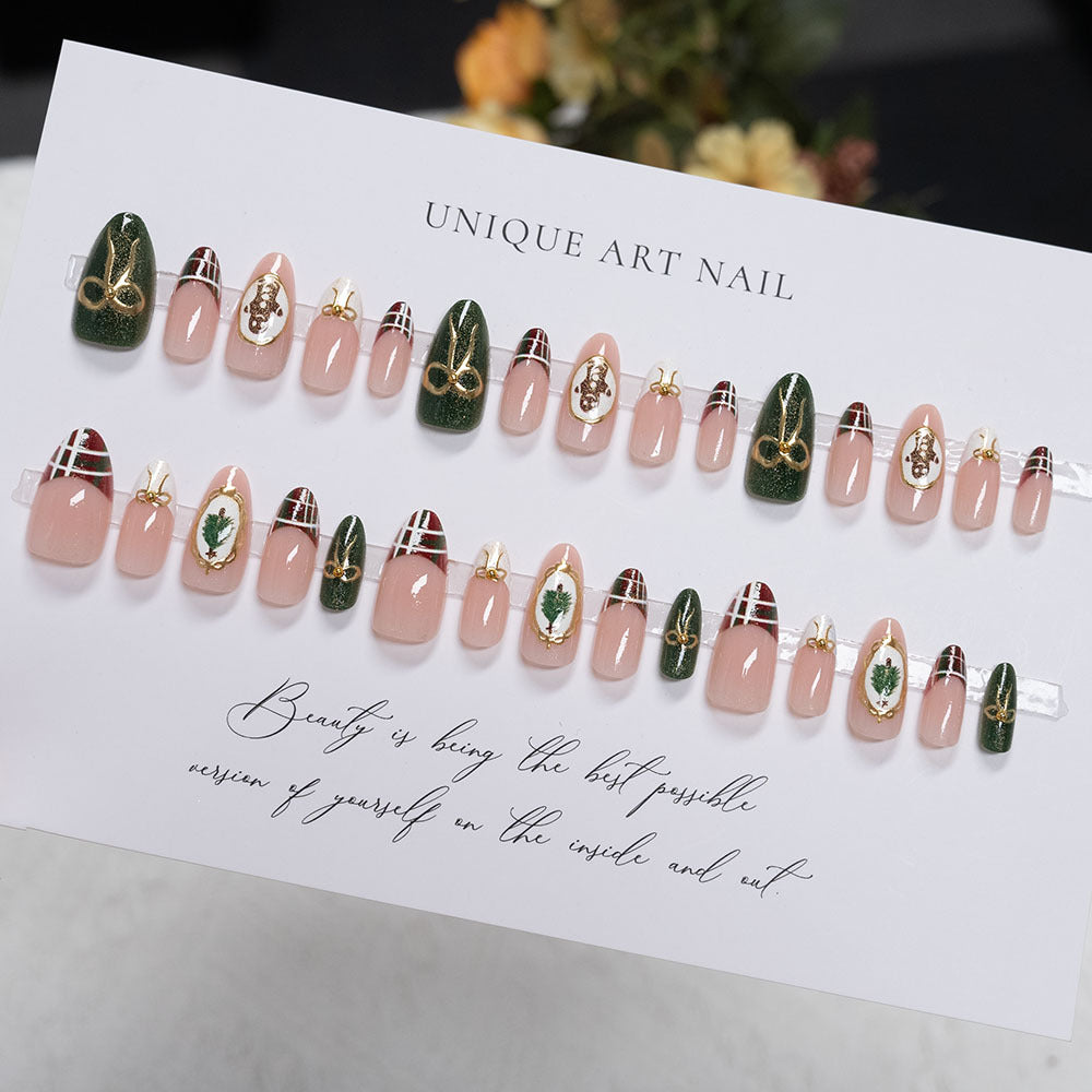 Festliche Themen Press-On Nagelkunst