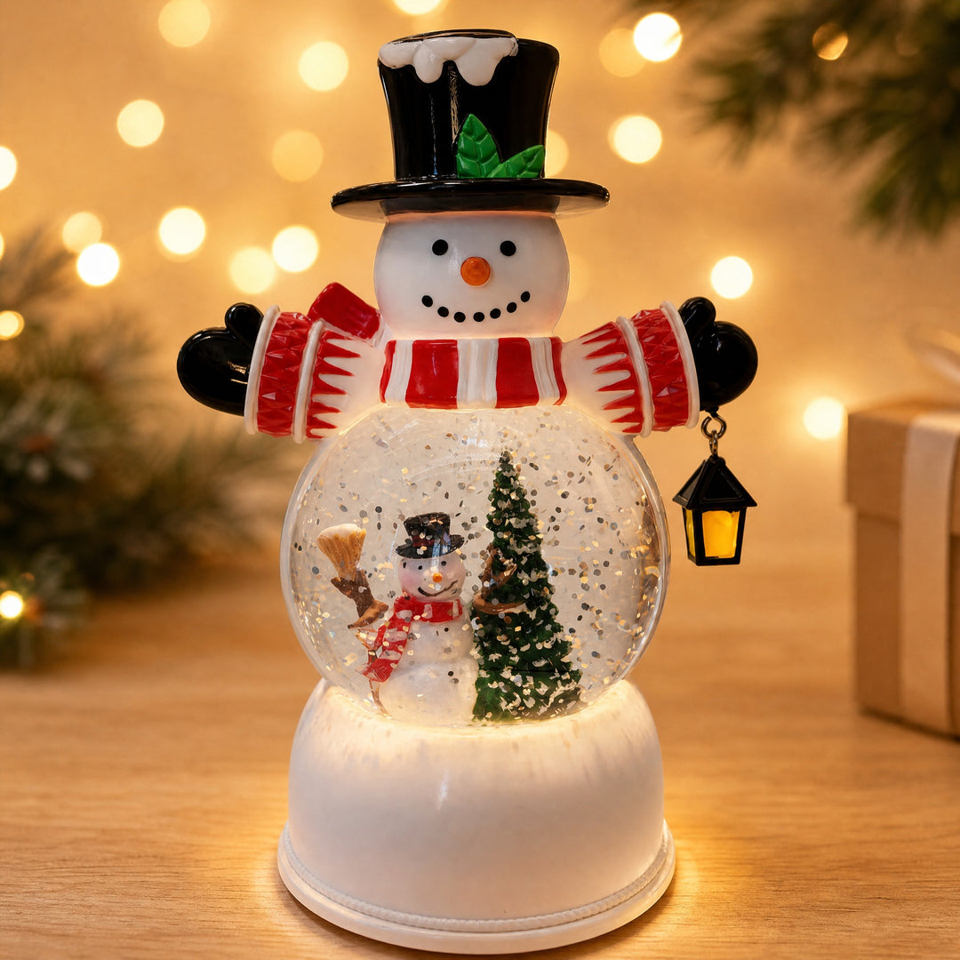 Lustige Weihnachtsmann Schneekugel Figur Karnz