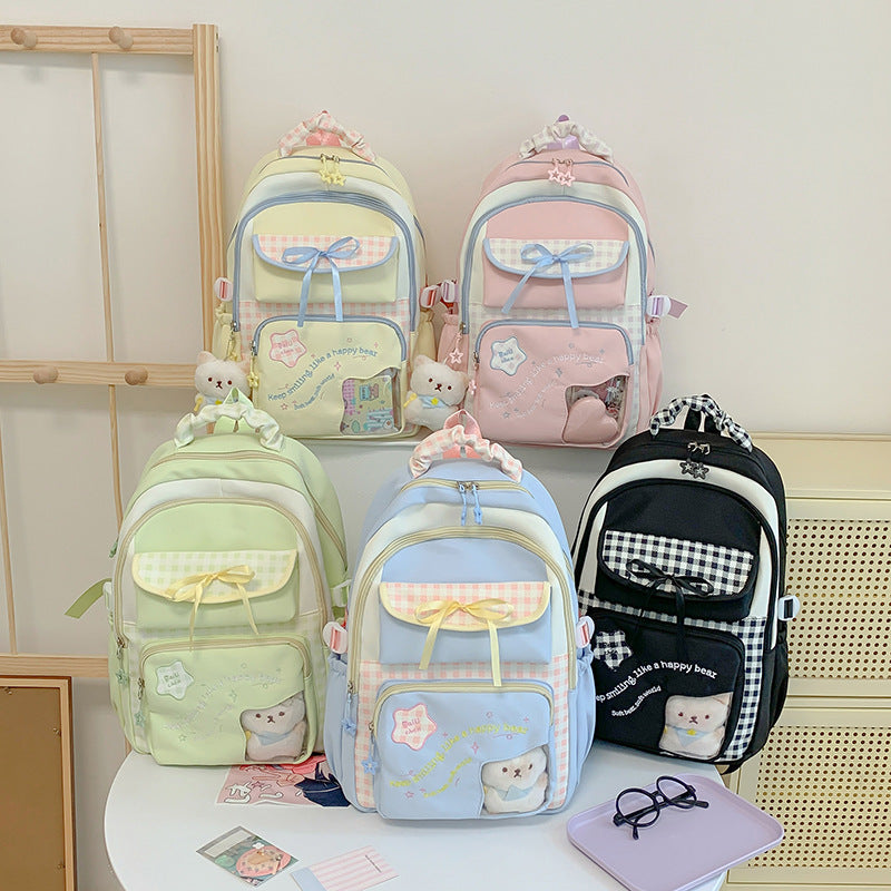 Verspielt gemusterter Schulrucksack Karnz