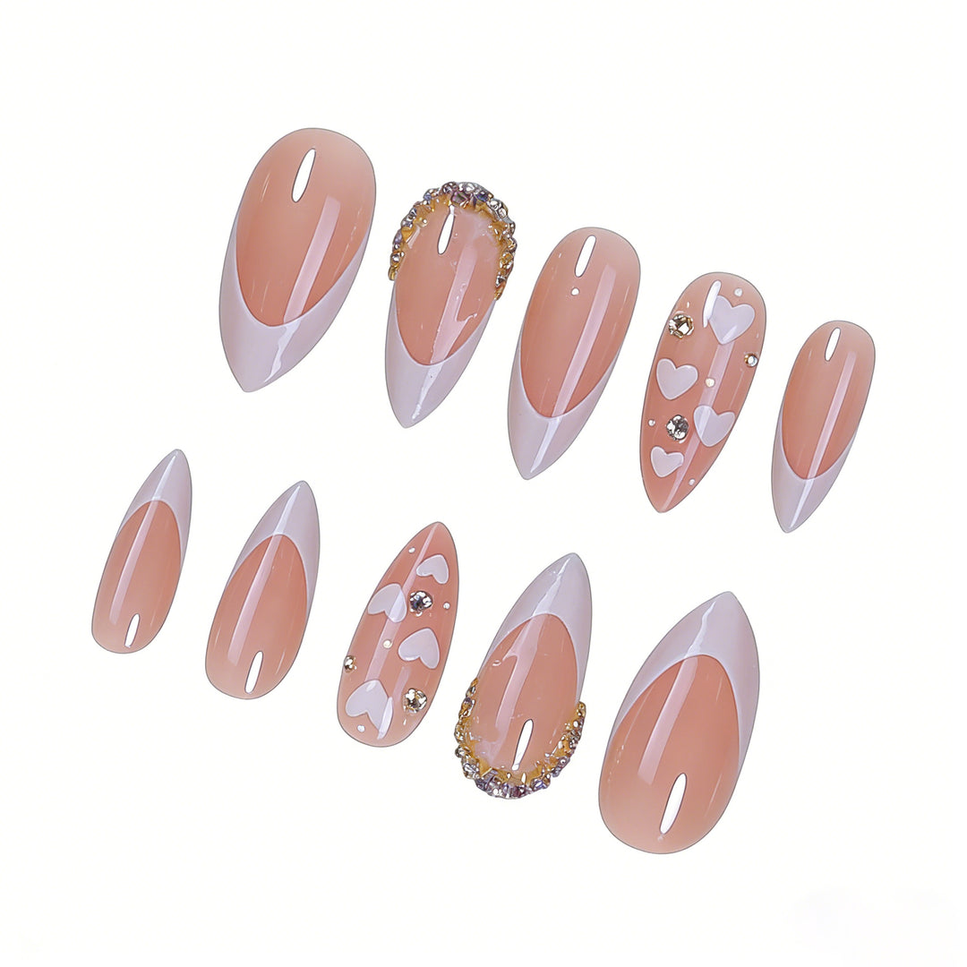 Herz-verzierte Gel-Nagelkunst-Set Karnz
