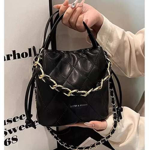 Gepolsterte Mini Eimer-Handtasche Karnz