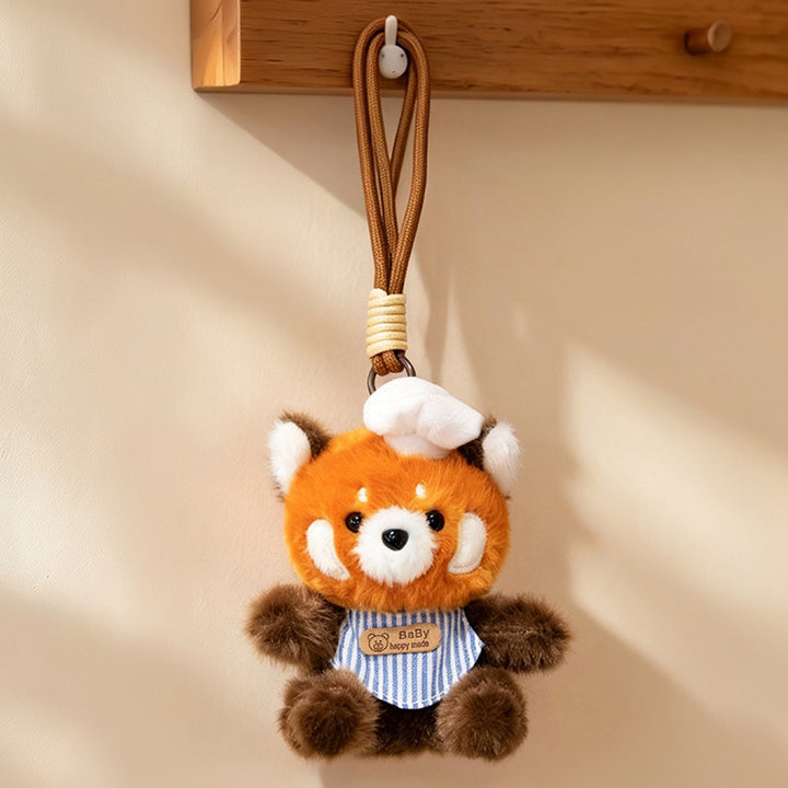 Plüsch Calico Katze Erdbeer Mini Taschenanhänger Schlüsselanhänger mit weichem Seilschlaufe & Metallclip Karnz