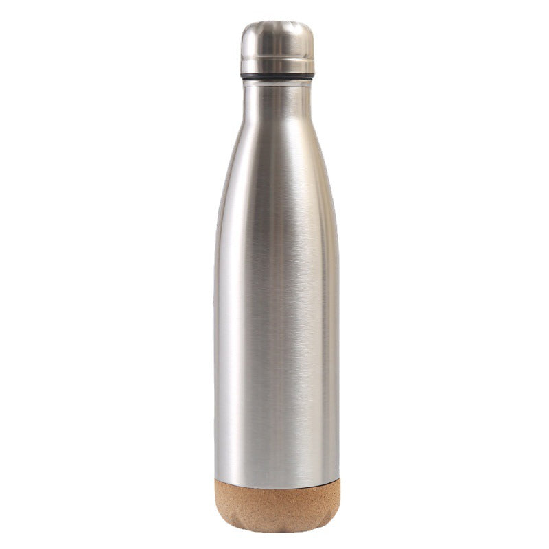 Damen stilvolle Edelstahl Isolierflasche mit Korkboden Karnz