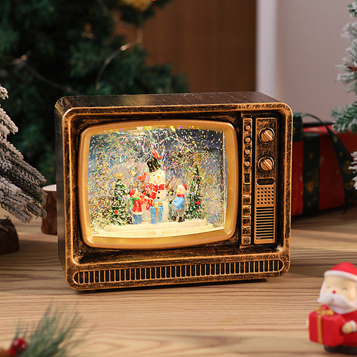 Nostalgische Schneekugel Fernseher Karnz
