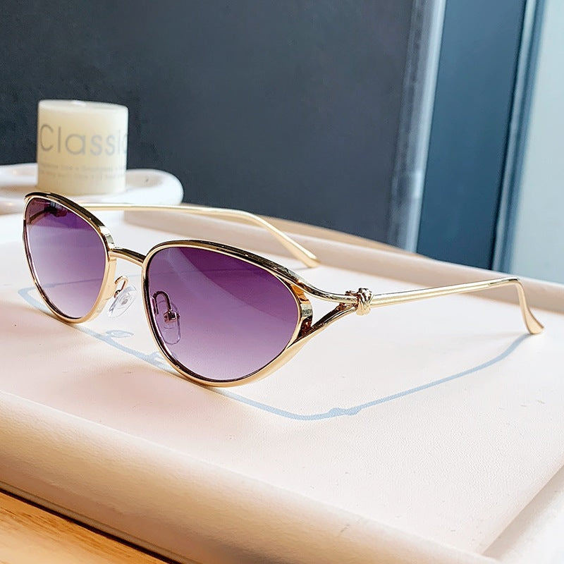 Damen Cat-Eye Sonnenbrille mit elegantem goldenen Rahmen und polarisierten Gläsern Karnz