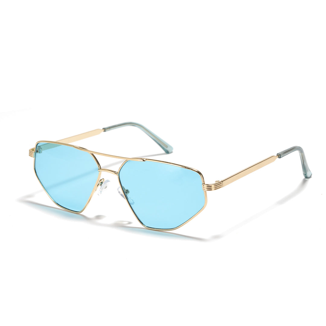 Damen geometrische Sonnenbrille mit elegantem Metallrahmen Karnz