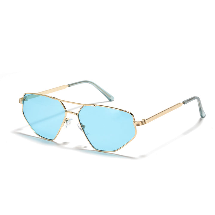 Damen geometrische Sonnenbrille mit elegantem Metallrahmen Karnz