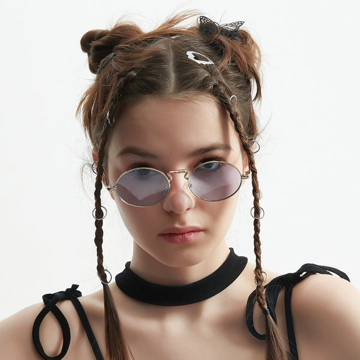 Damen runde modische Sonnenbrille Karnz
