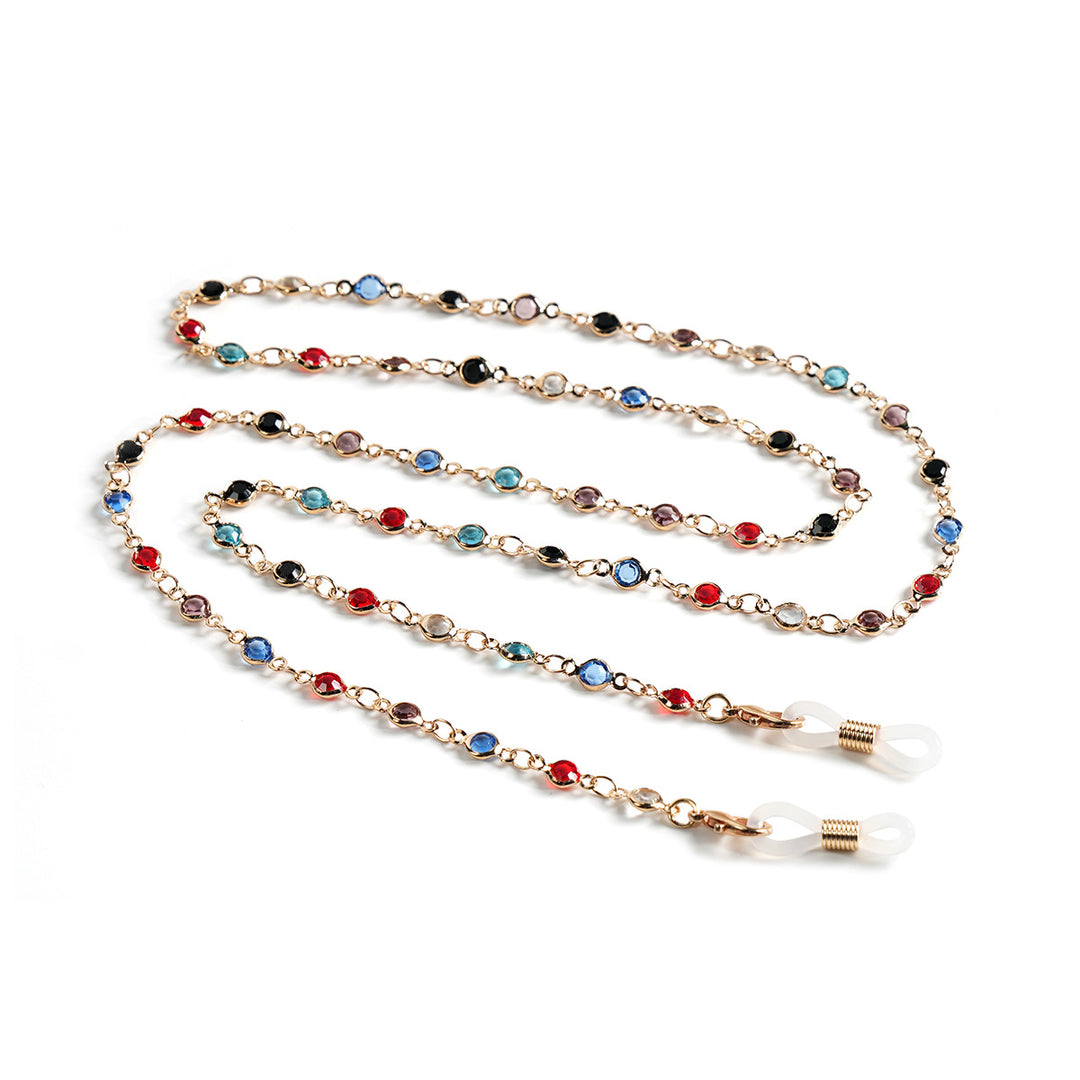 Stylische Edelstein Brillen Kette Karnz