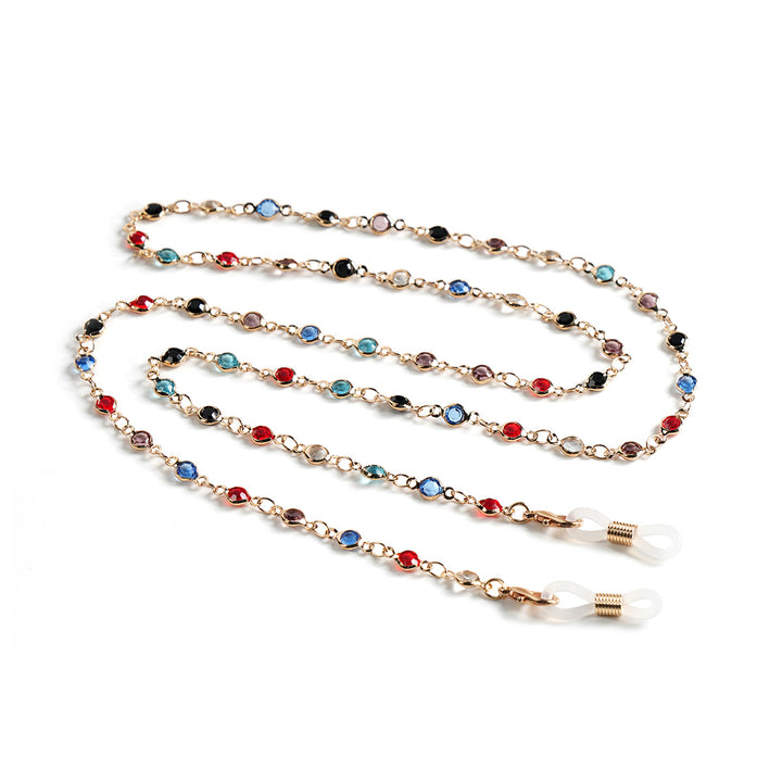 Stylische Edelstein Brillen Kette Karnz