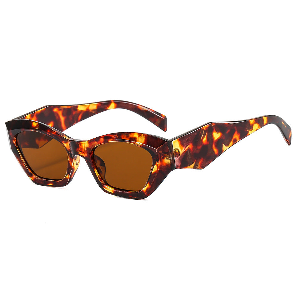 Damen geometrische Designer-Sonnenbrille mit funkelndem Rahmen Karnz