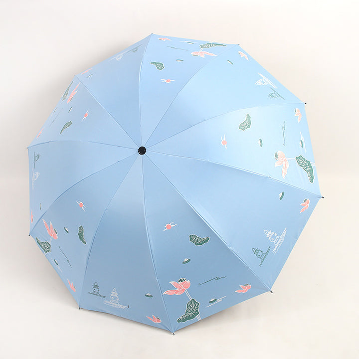 Damen Faltbarer Regenschirm mit floralen Akzenten Karnz