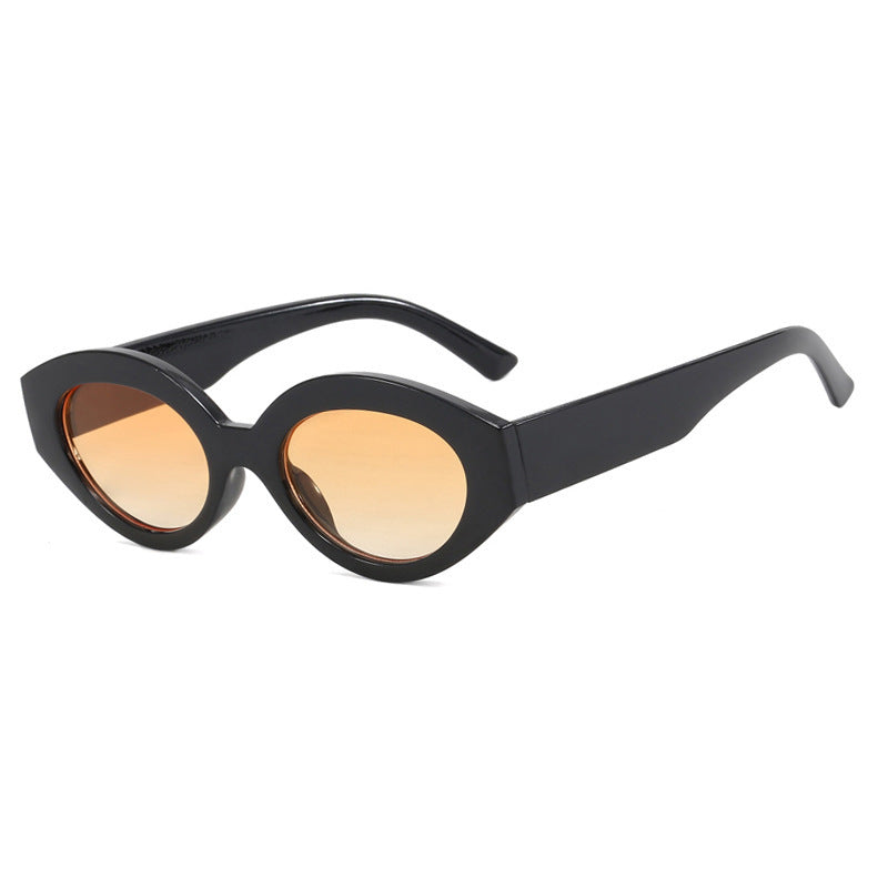 Damen trendige Katzenaugen-Sonnenbrille mit animalischem Muster Karnz