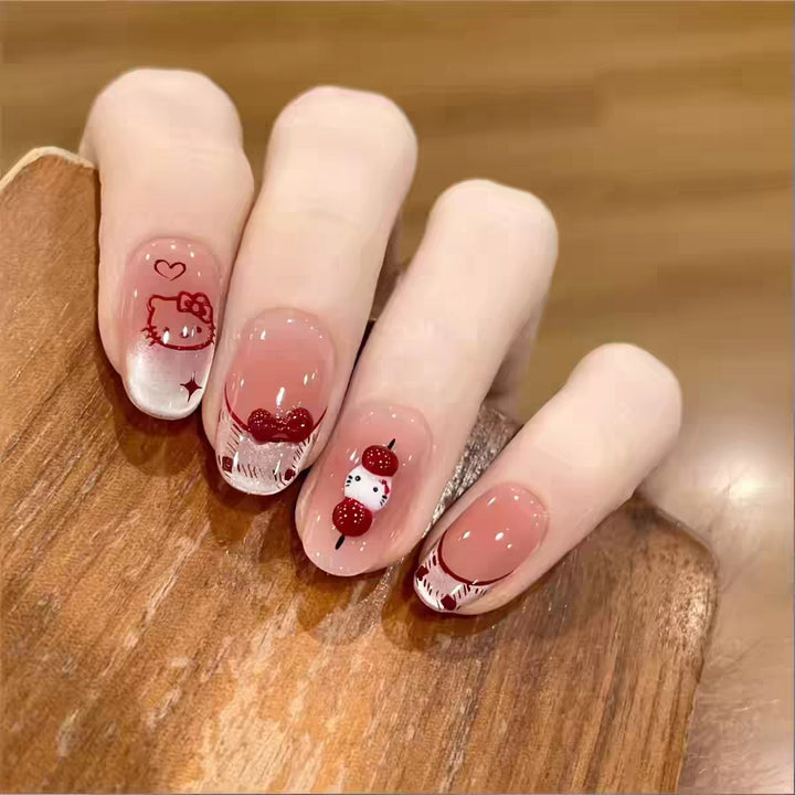 Verspielte Charakter Press-On Nagelkunst Karnz