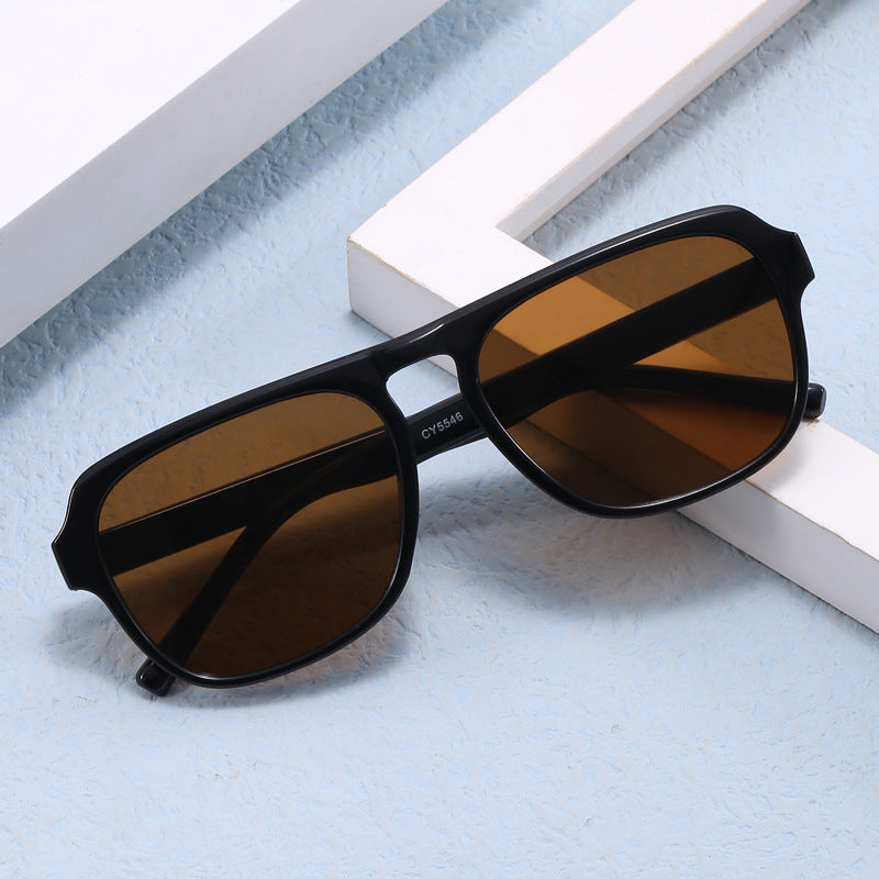 Damen moderne rechteckige Sonnenbrille mit polarisierenden Gläsern Karnz