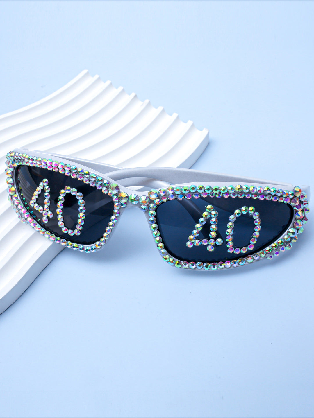 Statement Swarovski-Kristall verzierte Sonnenbrille Karnz