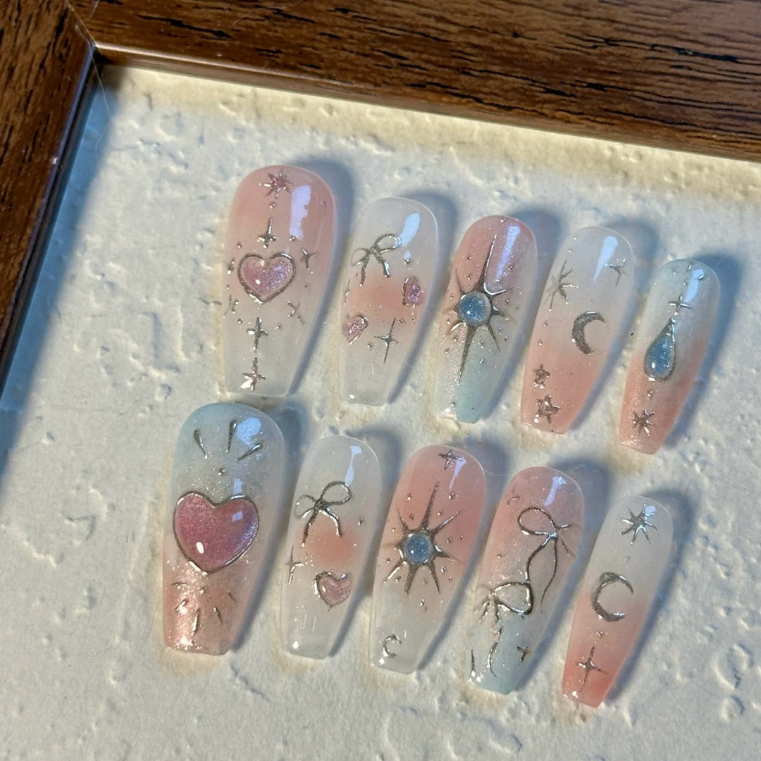 Himmels-Themen Press-On Nagelkunst Set