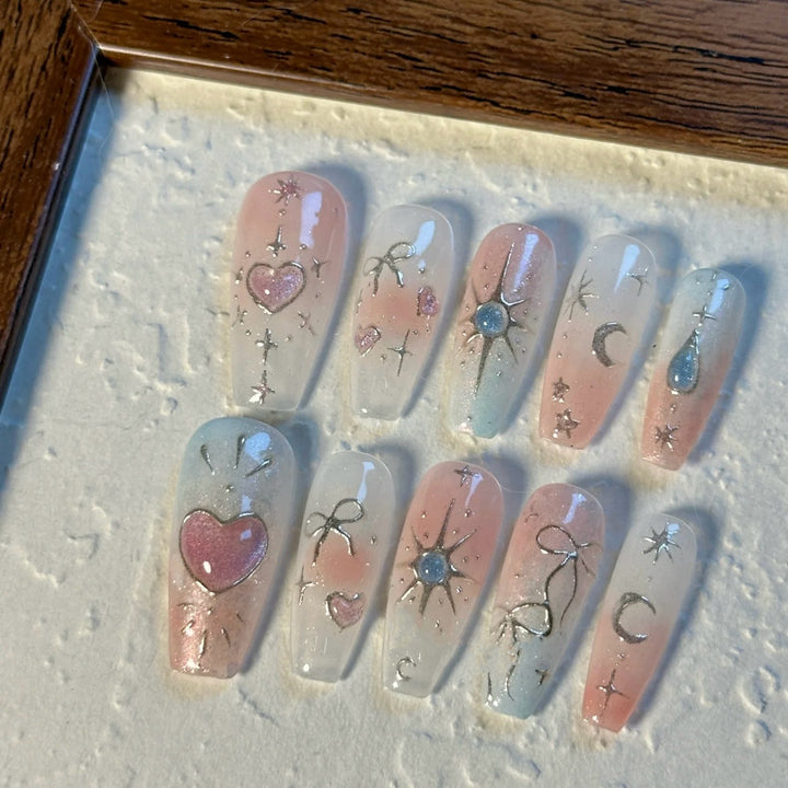 Himmels-Themen Press-On Nagelkunst Set