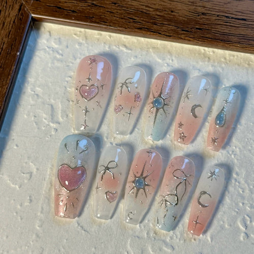 Himmels-Themen Press-On Nagelkunst Set