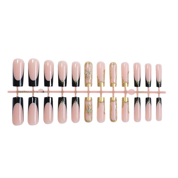 Elegantes strukturiertes Press-On-Nail-Art-Set Karnz