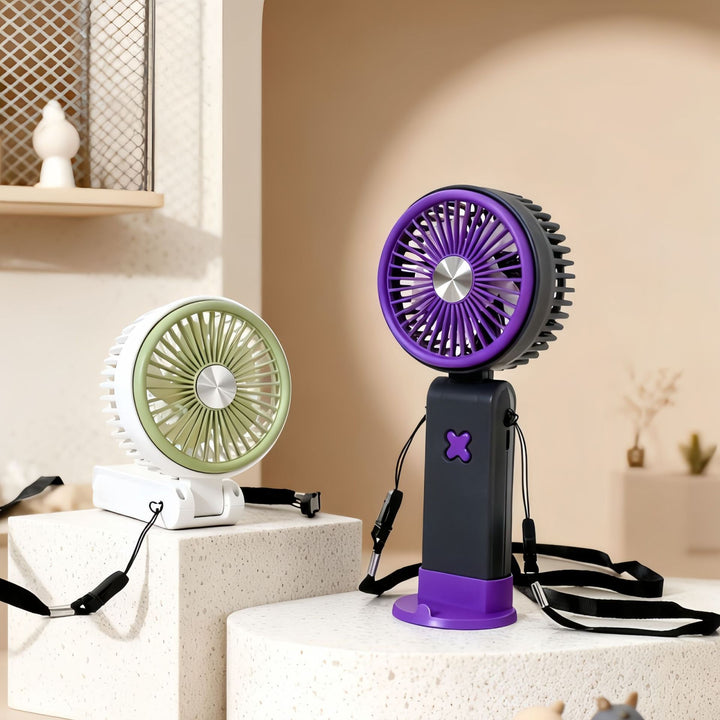 Unisex Tragbarer Handventilator mit flexiblem Hals und USB-Ladefunktion Karnz