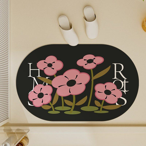 Florales Design Badezimmerteppich für Badezimmerböden