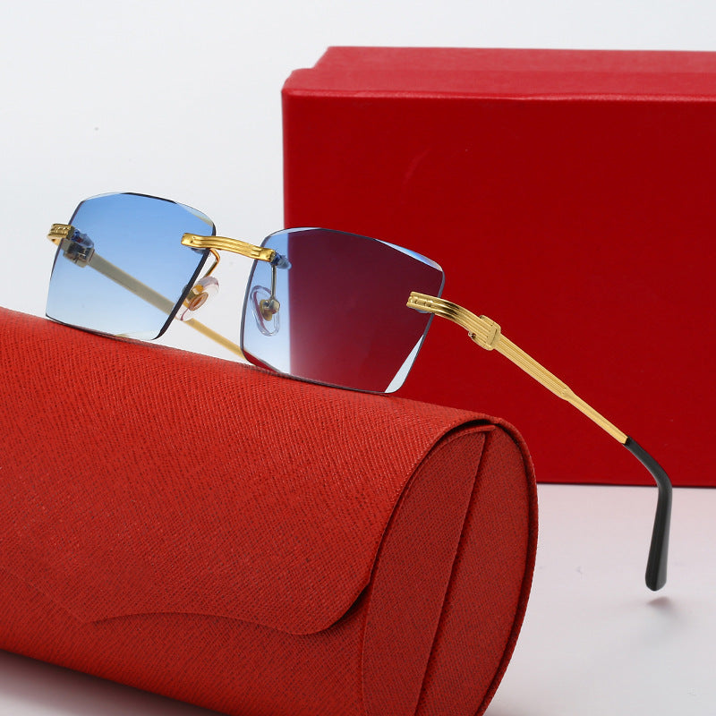 Damen exklusive geometrische Sonnenbrille mit luxuriösen Metallrahmen und polarisierenden Gläsern Karnz