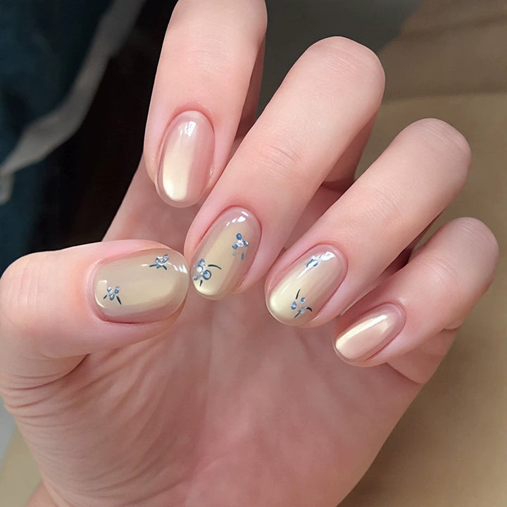 Blumen-Design Press-On Nagelset Karnz
