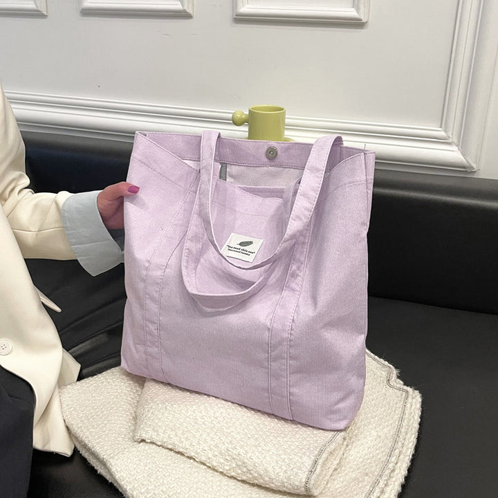 Robuste Corduroy Tote Bag mit inneren Taschen