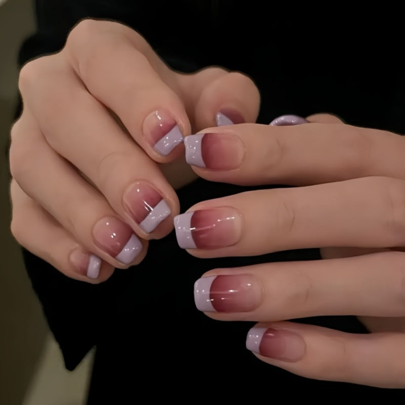 Elegantes Ombre-Nagelkunst-Press-On-Set Karnz