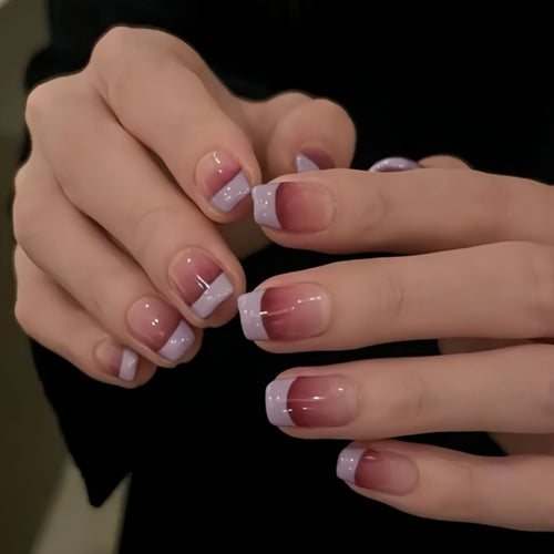 Elegantes Ombre-Nagelkunst-Press-On-Set Karnz