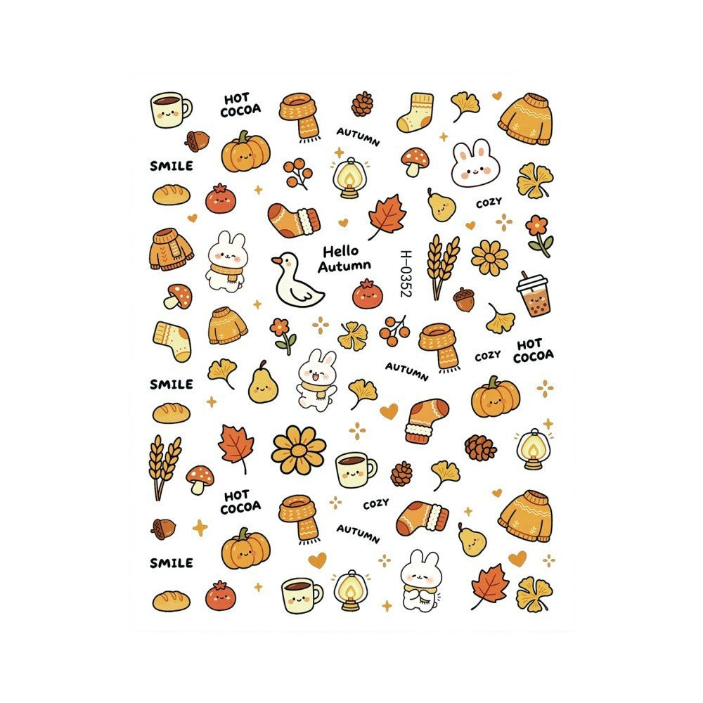 Herbst-Themen Nagelkunst Aufkleber Blatt