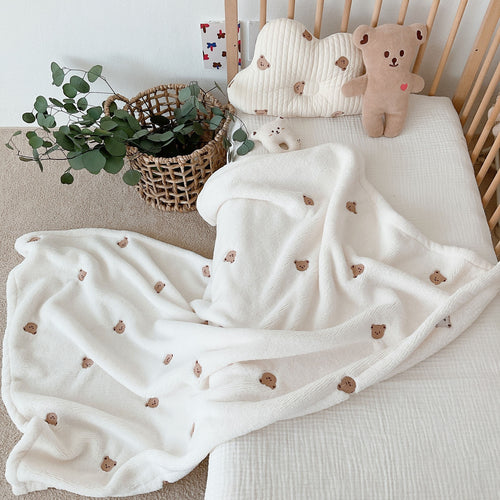 Weiches Floral besticktes Werfen Decke