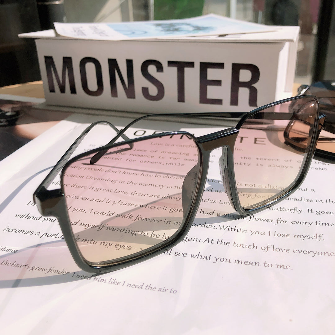 Oversized geometrische Rahmen Sonnenbrille Karnz