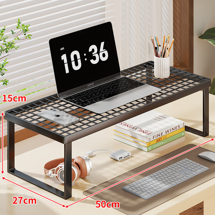 Grid-Top Desktop Laptop und Monitor Riser Regal mit erhöhtem offenem Unterlagerung